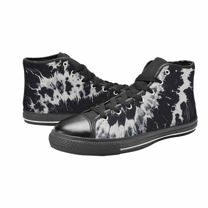 MEN'S Black White Animal Print High Top Canvas Surreal Sneakers