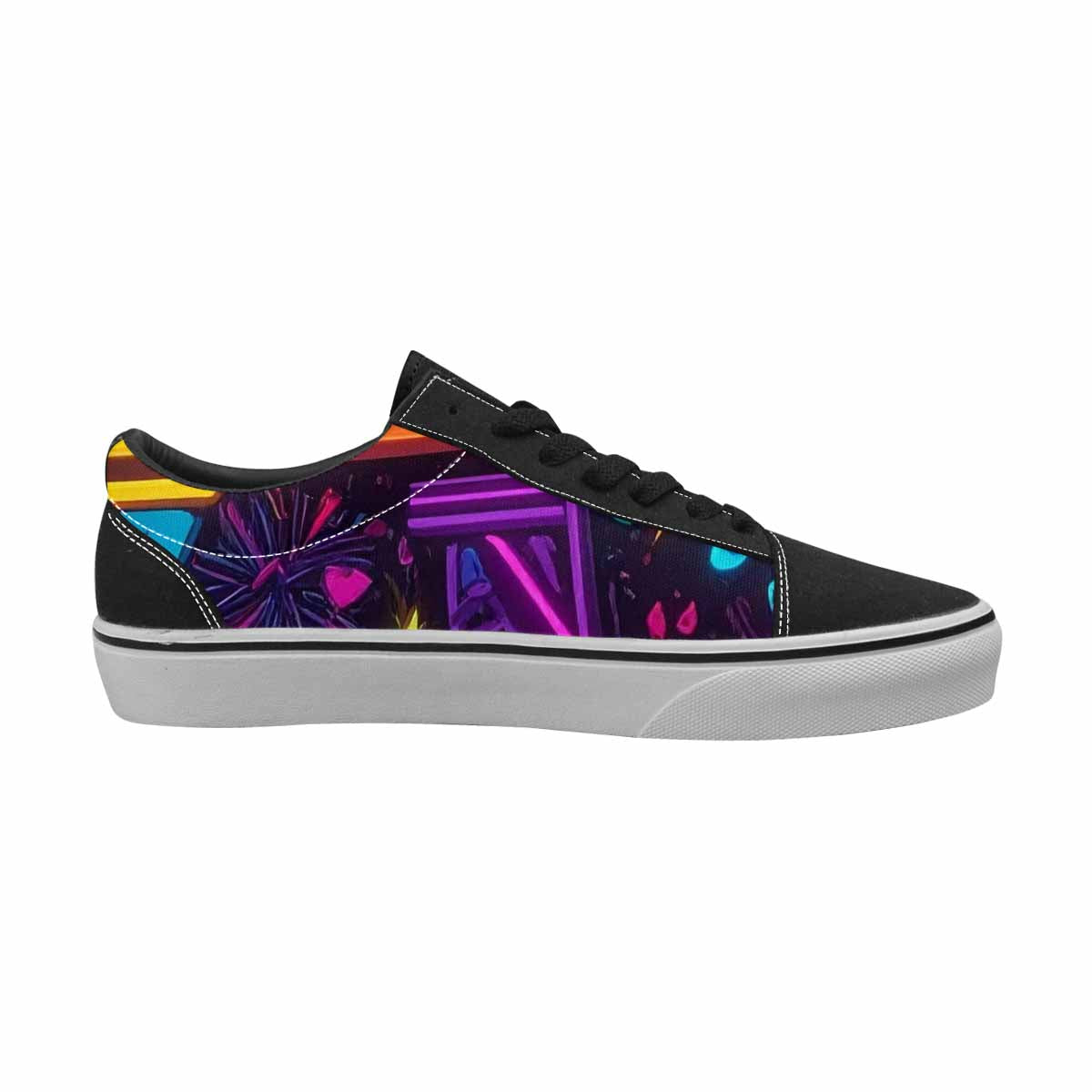 WOMEN'S 80s Retro Motif Lace-Up Canvas Vivid Sneakers