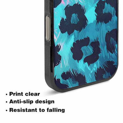 iPhone 16 Pro Case — Leopard Neon Pink Teal Airbrush, Unique Phone Case Design