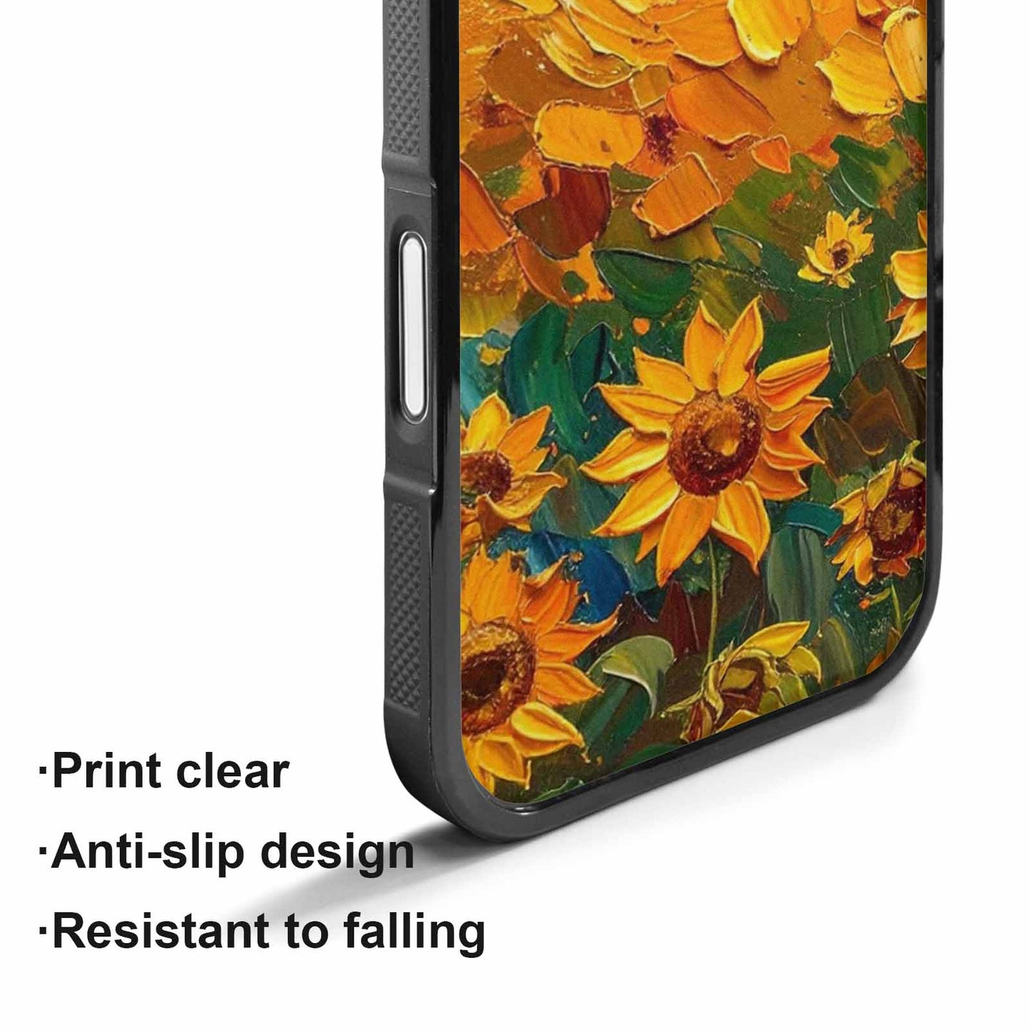 iPhone 17 Case — Impressionist Sunflower Brushstroke Pattern Floral, Custom Print Case Cover
