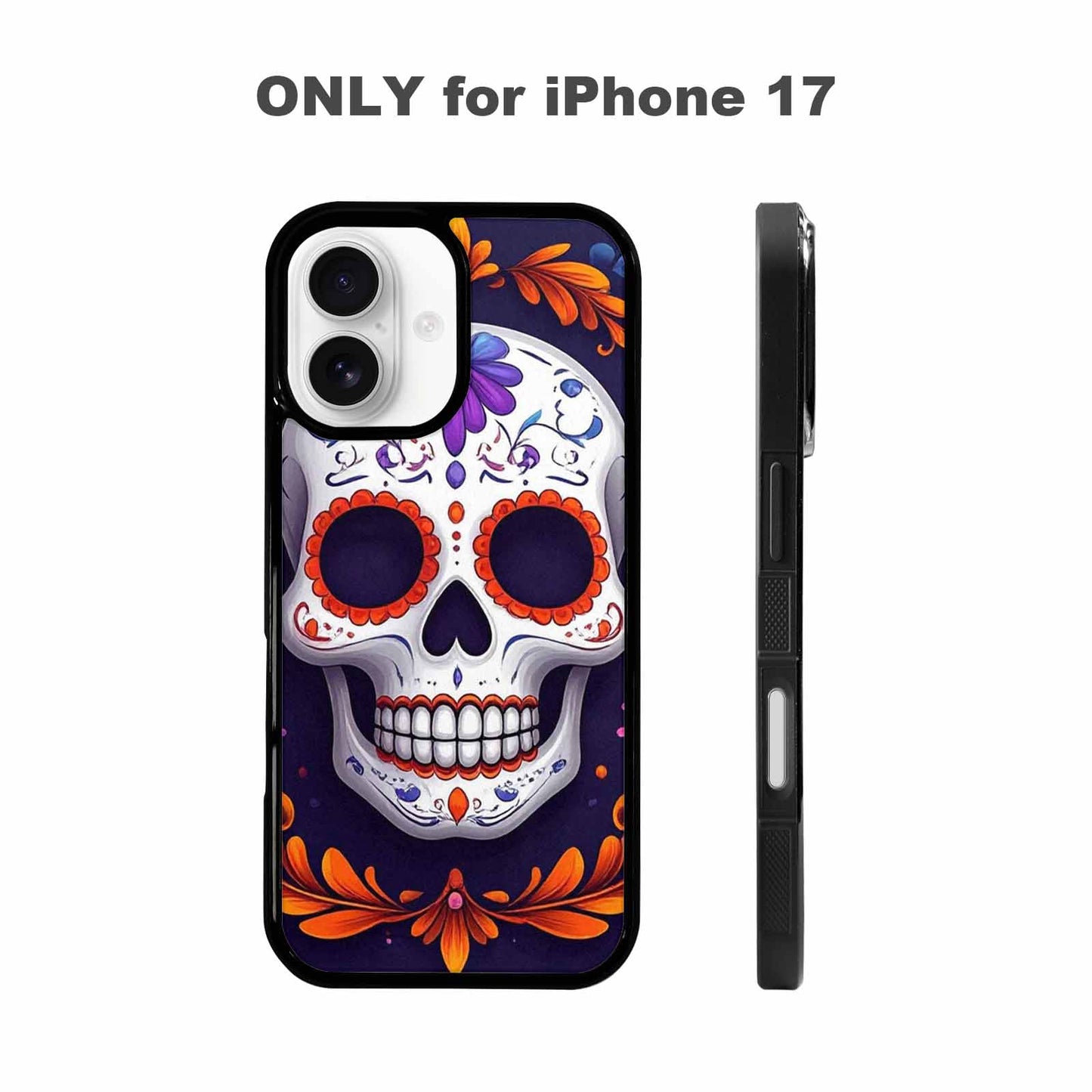iPhone 17 Case — Day Dead Sugar Skull Gothic Skulls, Custom Printed Phone Case