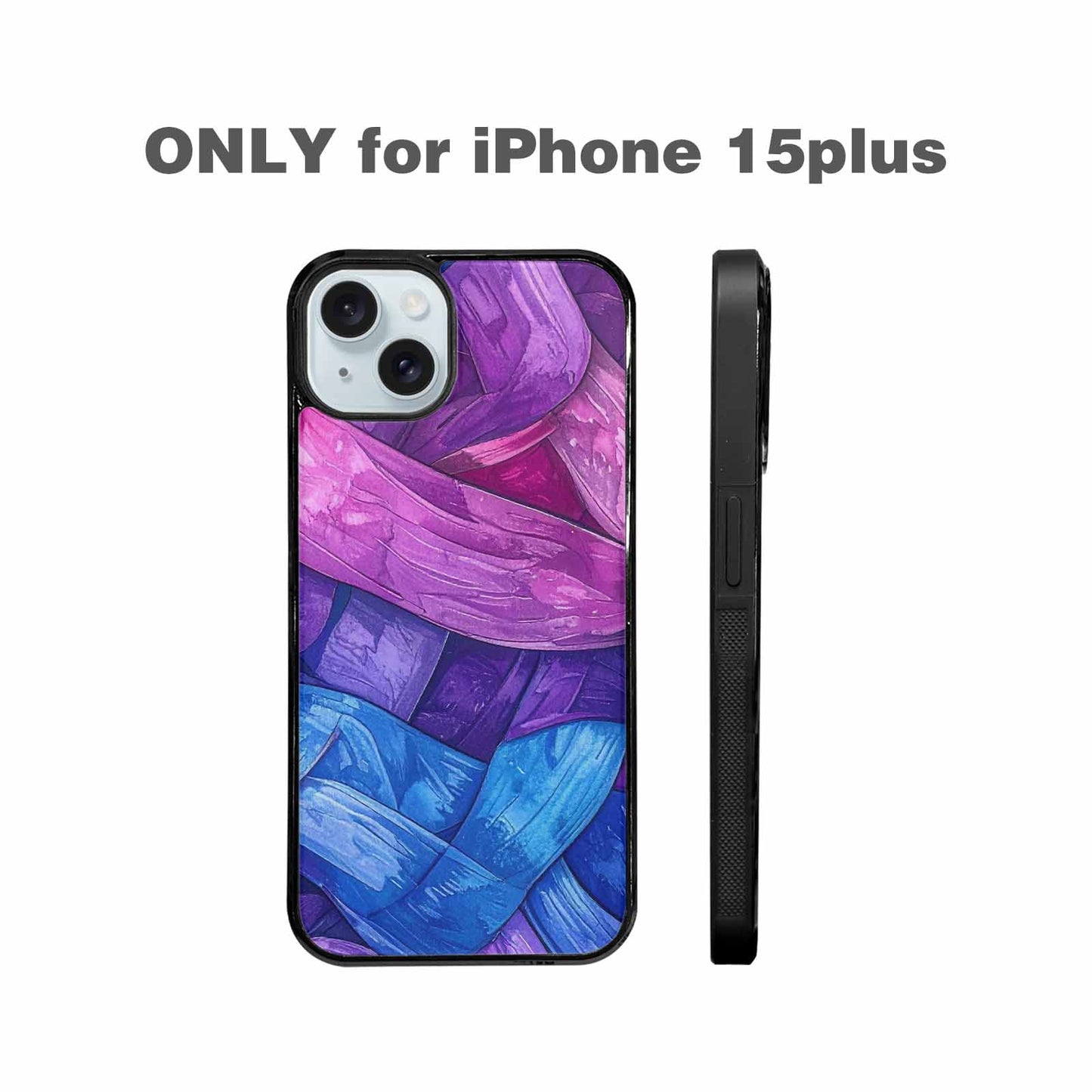 iPhone 15 Plus Case — Bisexual Flag Color Theme Small Rainbow, Custom Printed Phone Case
