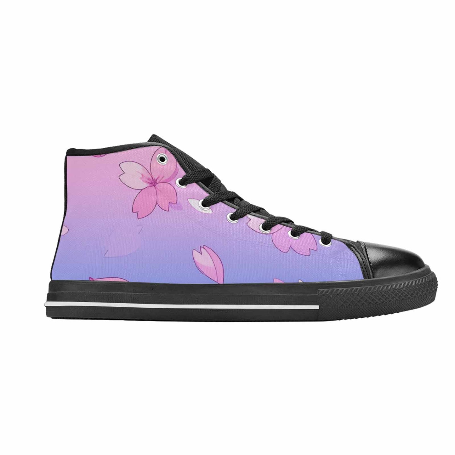 MEN'S Anime Cherry Blossom High Top Canvas Surreal Custom Shoes