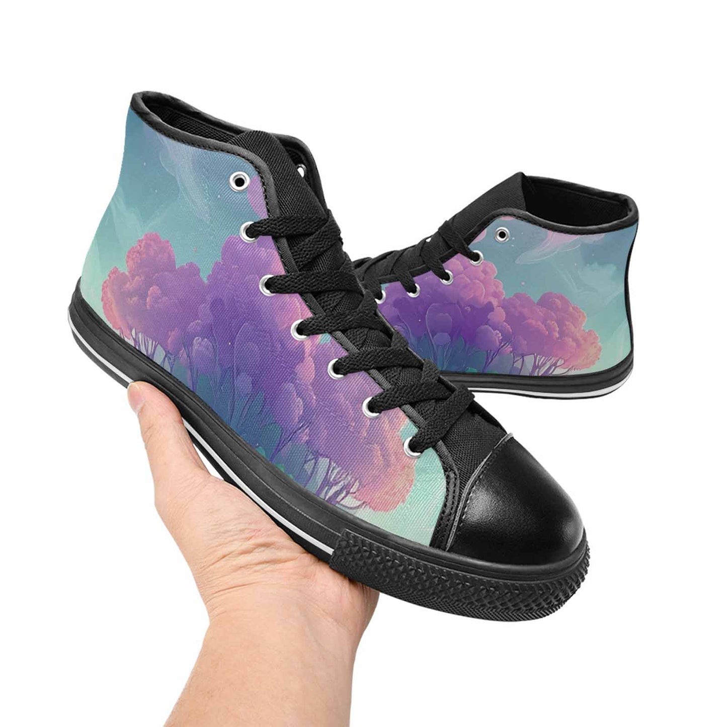 WOMEN'S Surrealist Dreamscape High Top Canvas Grunge Shoes