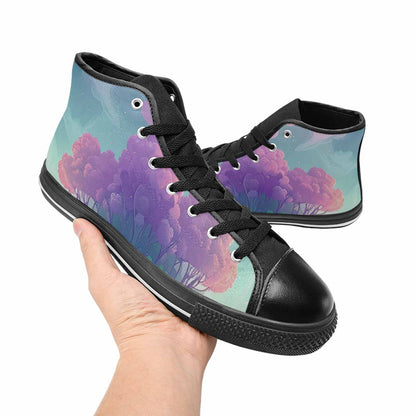 WOMEN'S Surrealist Dreamscape High Top Canvas Grunge Shoes