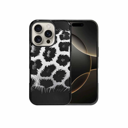 iPhone 16 Pro Case — Leopard Print Black And White Style, Original Design Phone Case