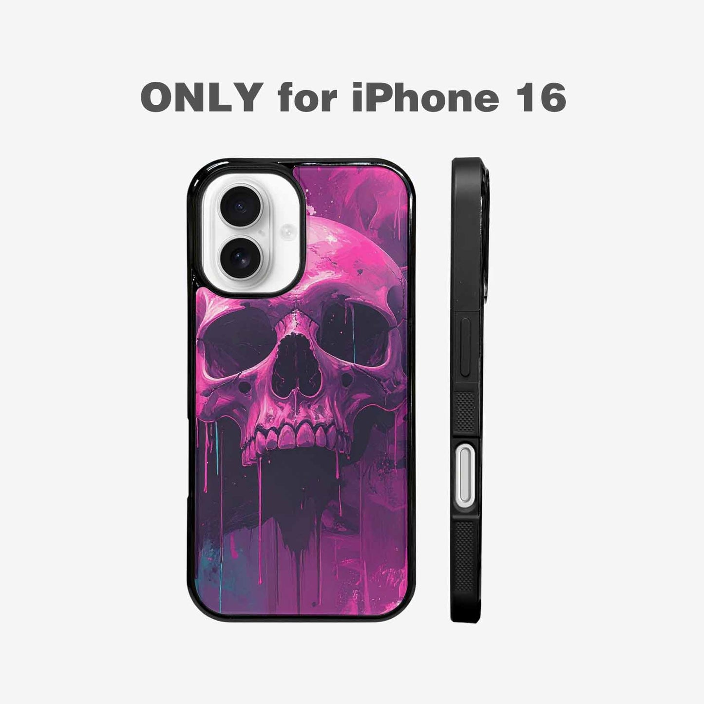 iPhone 16 Case — 1000\'s Of Skulls Overlapping Each Other, Customized Protective Case
