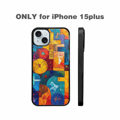 iPhone 15 Plus Case — Faith Cross And Faith Icons Pattern, Custom Printed Phone Case