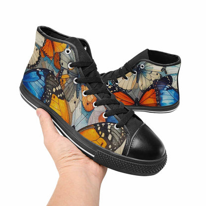 MEN'S Butterfly Wing High Top Canvas Cottagecore Custom Sneakers