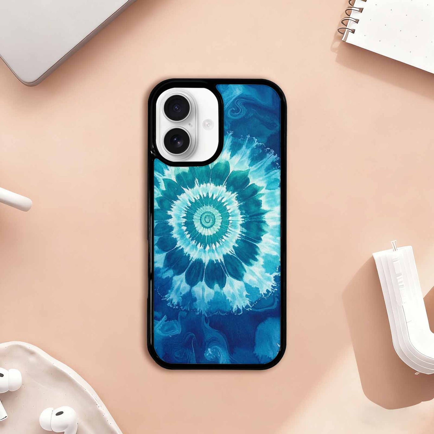 iPhone 17 Case — Tie Dye Ocean Blues Tie Dye, Customized Protective Case