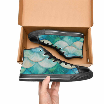 MEN'S Mermaid Scale High Top Canvas Aesthetic Sneakers