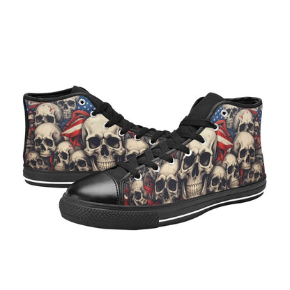 MEN'S Patriotic Skull Flag High Top Canvas Dark Academia Sneakers