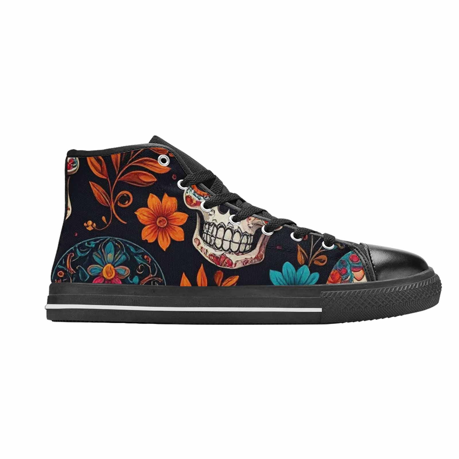 MEN'S Dia De Los Muertos Sugar Skull High Top Canvas Y2K Sneakers