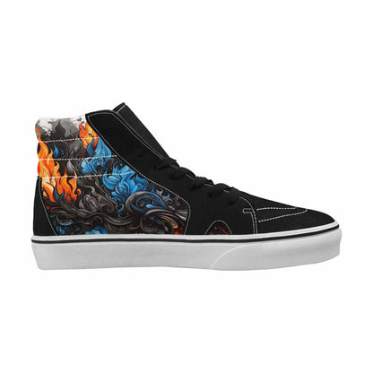 MEN'S Flame Burst High Top Canvas Kaleidoscope Custom Sneakers