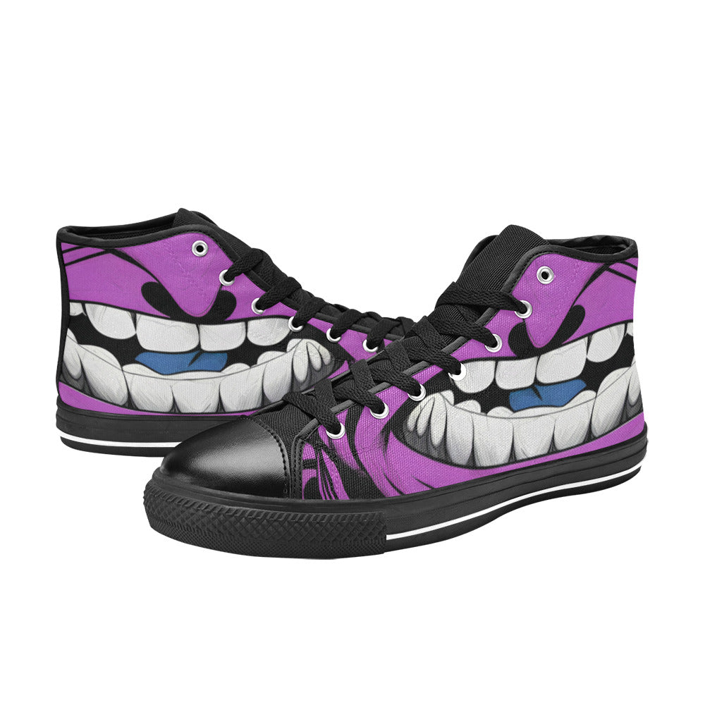 WOMEN'S Cc Grape Attack Art High Top Canvas Vibrant Chaos Sneakers