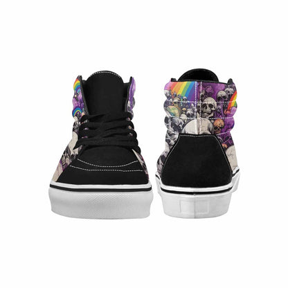 MEN'S Rainbow From Skull S High Top Canvas Grunge Custom Shoes