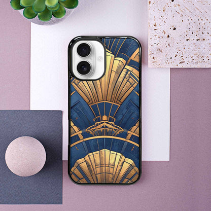 iPhone 16 Case — Art Deco Illustration Pattern, Custom Art Phone Cover