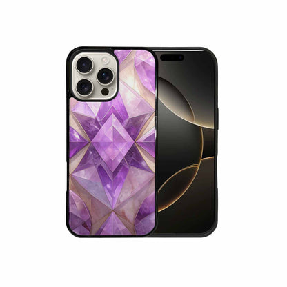 iPhone 16 Pro Max Case — Amethyst Crystal Art Pattern, Custom Phone Case