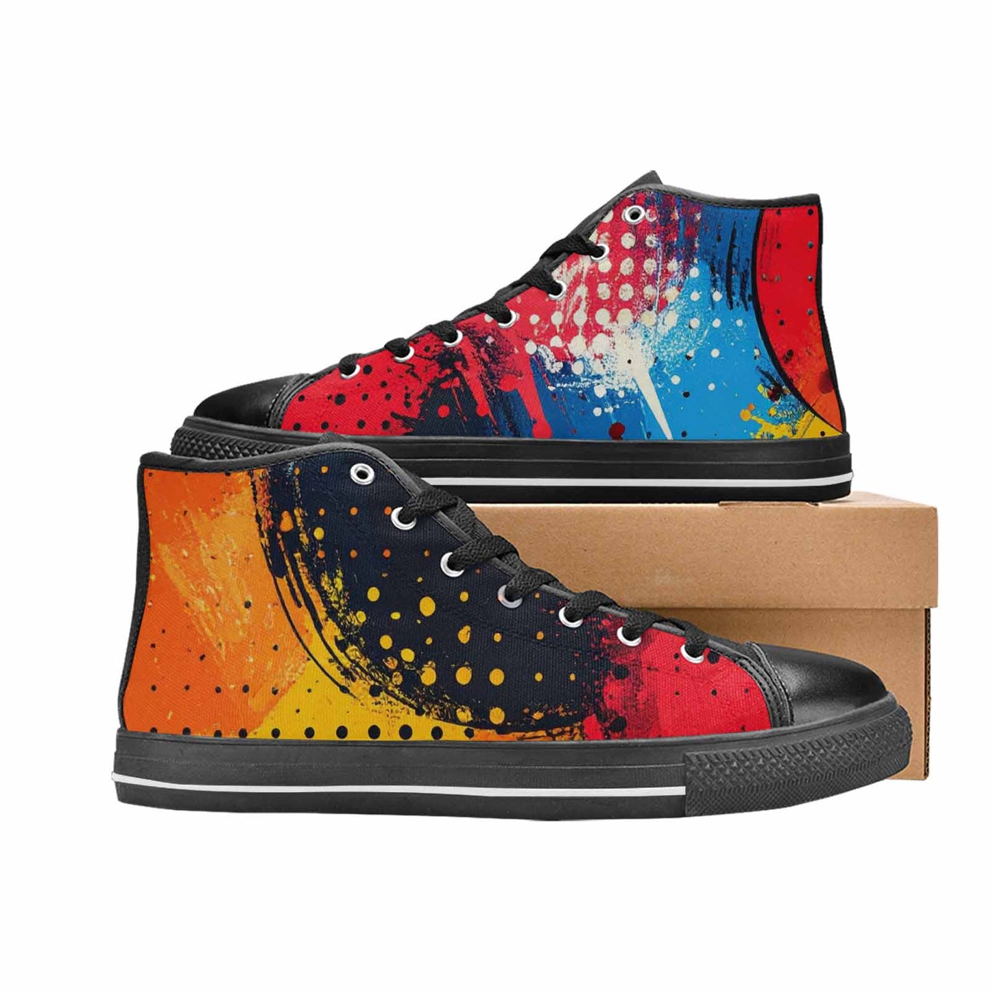 WOMEN'S Comic Book Halftone High Top Canvas Dreamcore Custom Shoes