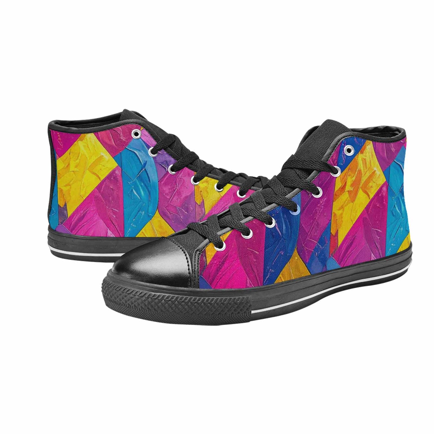MEN'S Pansexual Flag Color High Top Canvas Y2K Sneakers