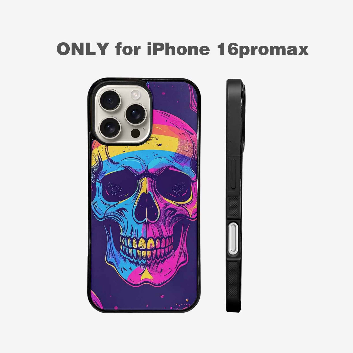 iPhone 16 Pro Max Case — Pride Flag Skulls Seamless Pattern Vibrant, Custom Phone Case