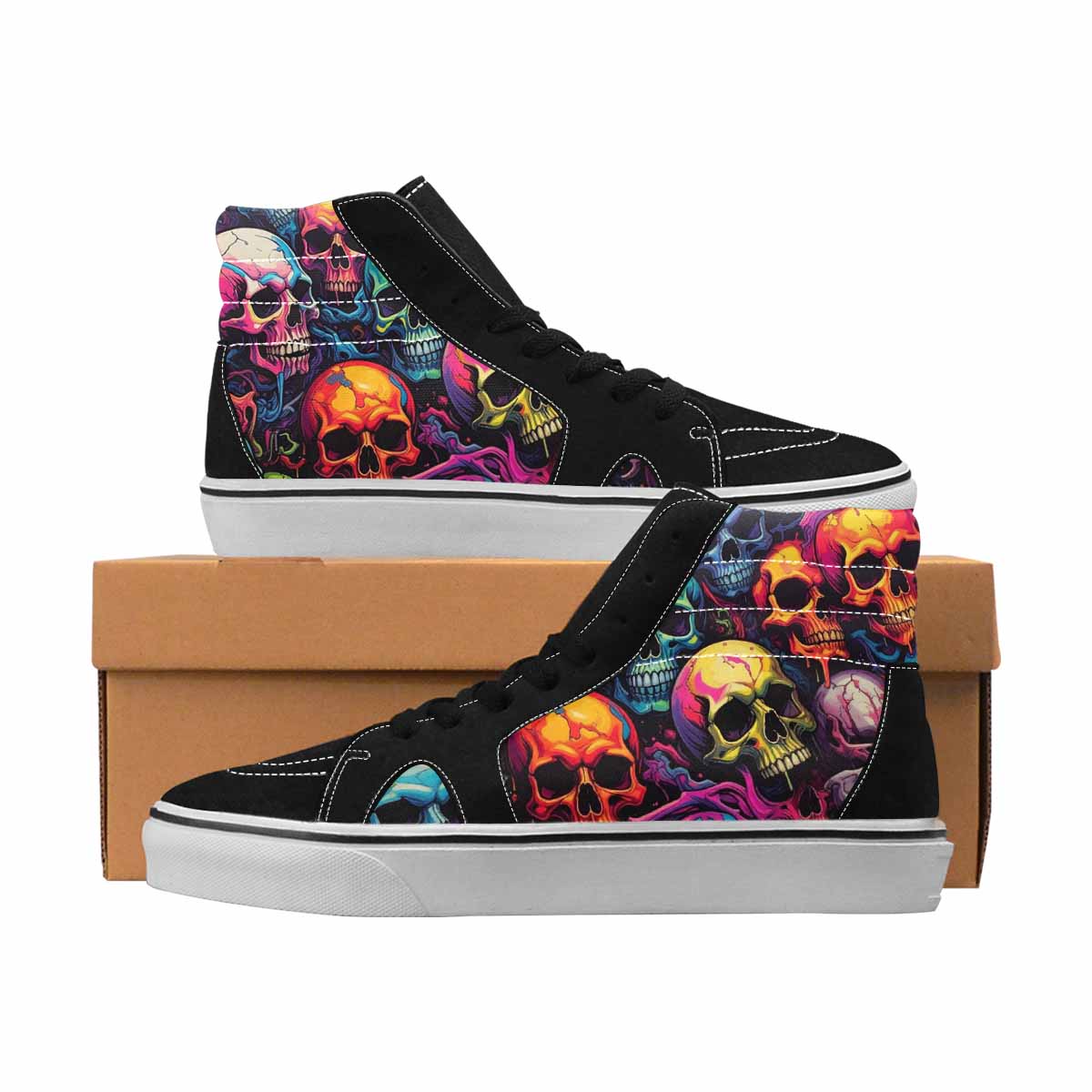 MEN'S Camo High Top Canvas Wearable Art Neon Fantasy Customized Sneakers