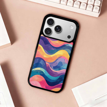 iPhone 17 Pro Case — Glowing Camo Wave Camo, Custom Art Phone Cover