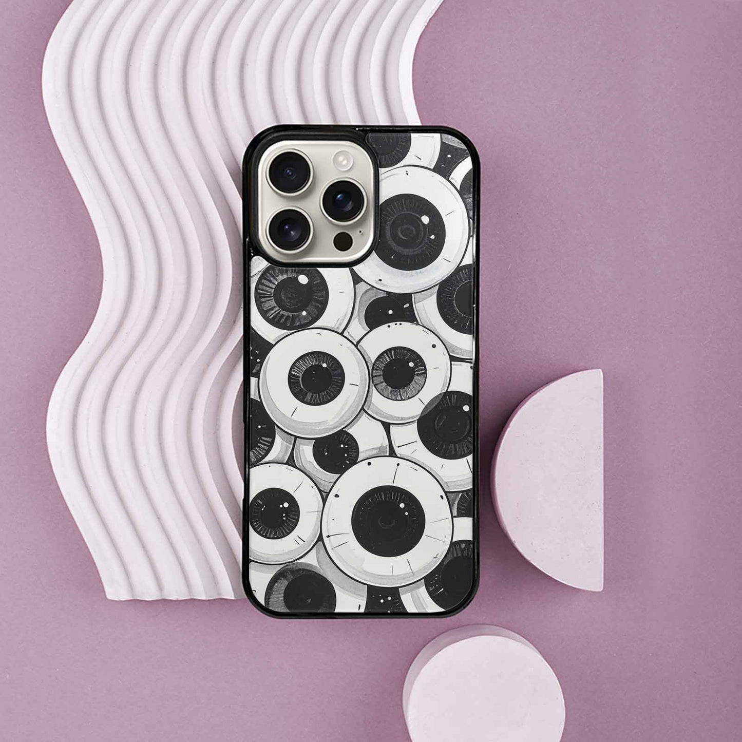 iPhone 16 Pro Max Case — Googly Cartoon Eyeballs Custom, Customized Protective Case