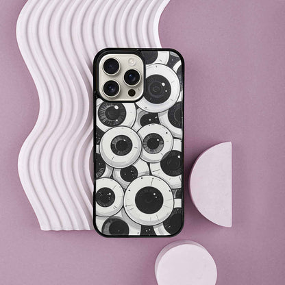 iPhone 16 Pro Max Case — Googly Cartoon Eyeballs Custom, Customized Protective Case