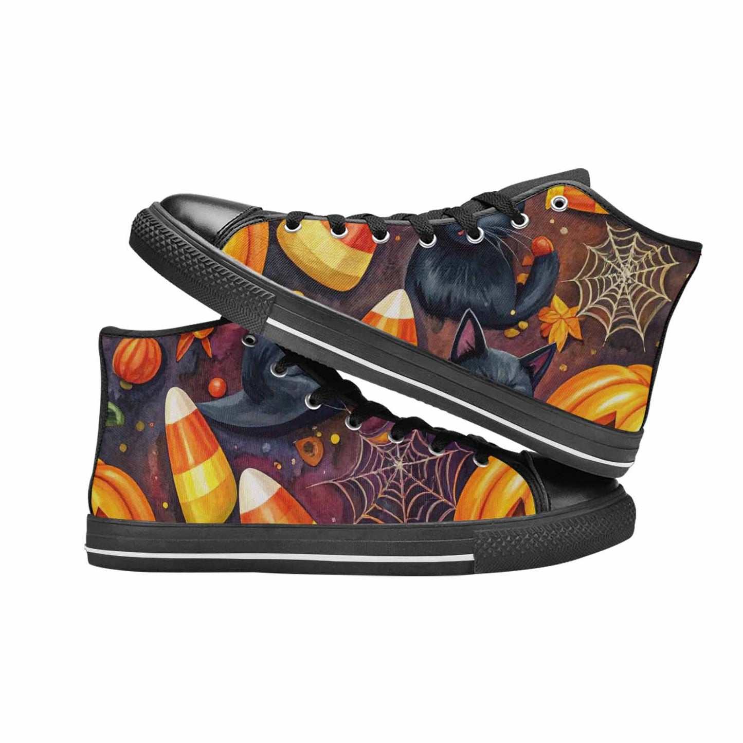WOMEN'S Halloween High Top Canvas Vibrant Chaos Sneakers