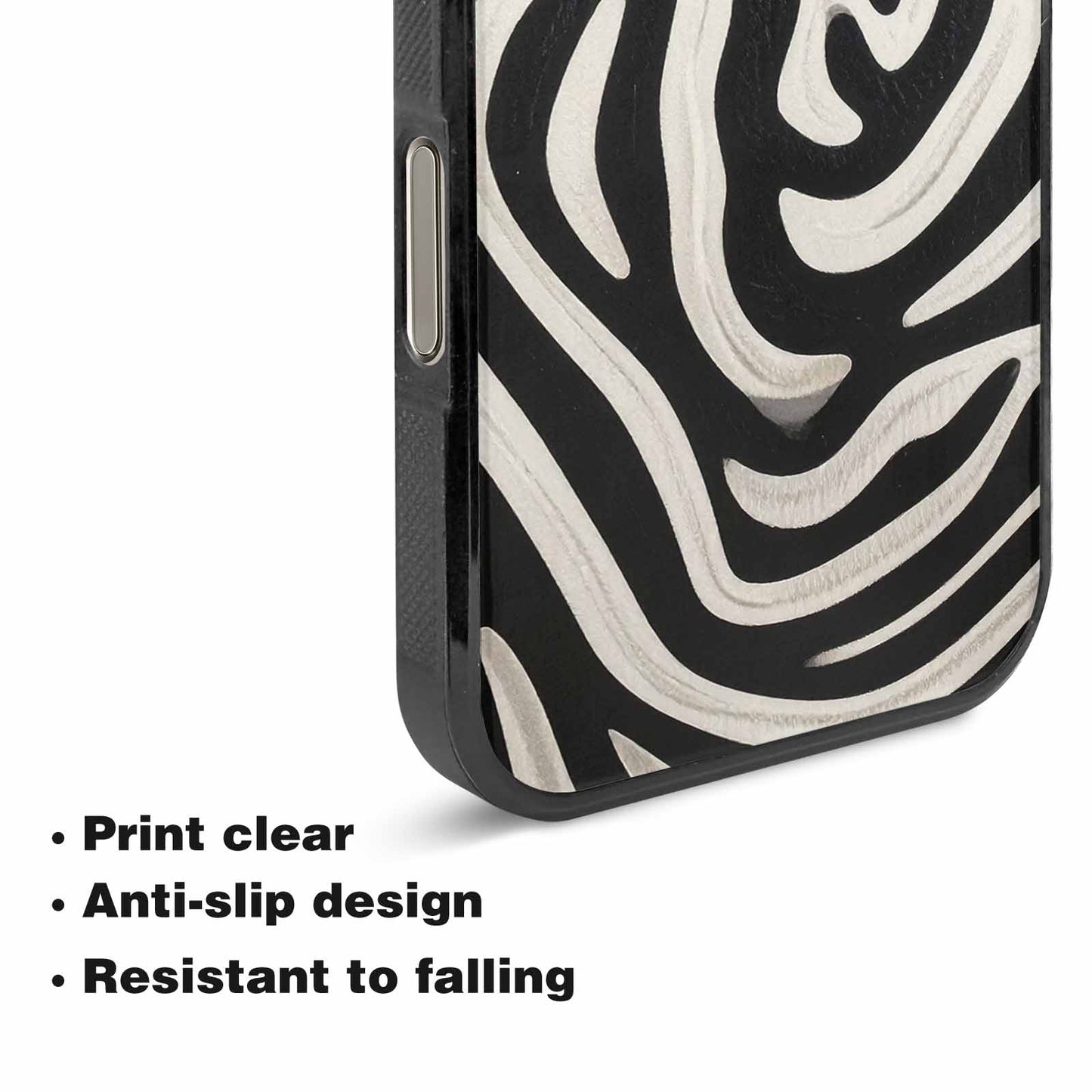 iPhone 16 Pro Case — Modern Zebra Stripe Solid Print Crisp, Custom Phone Case
