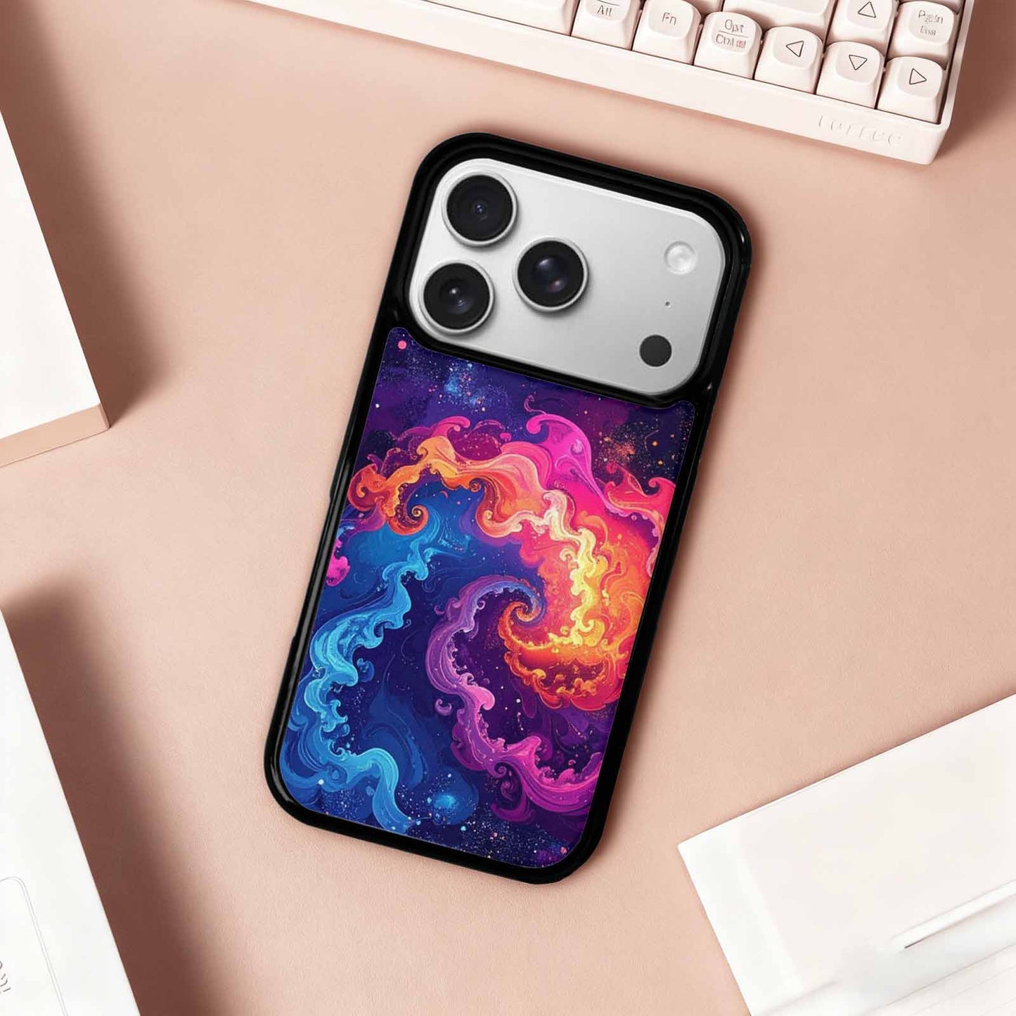 iPhone 17 Pro Case — Rose Galaxy Art Seamless Pattern Galaxy, Custom Phone Case
