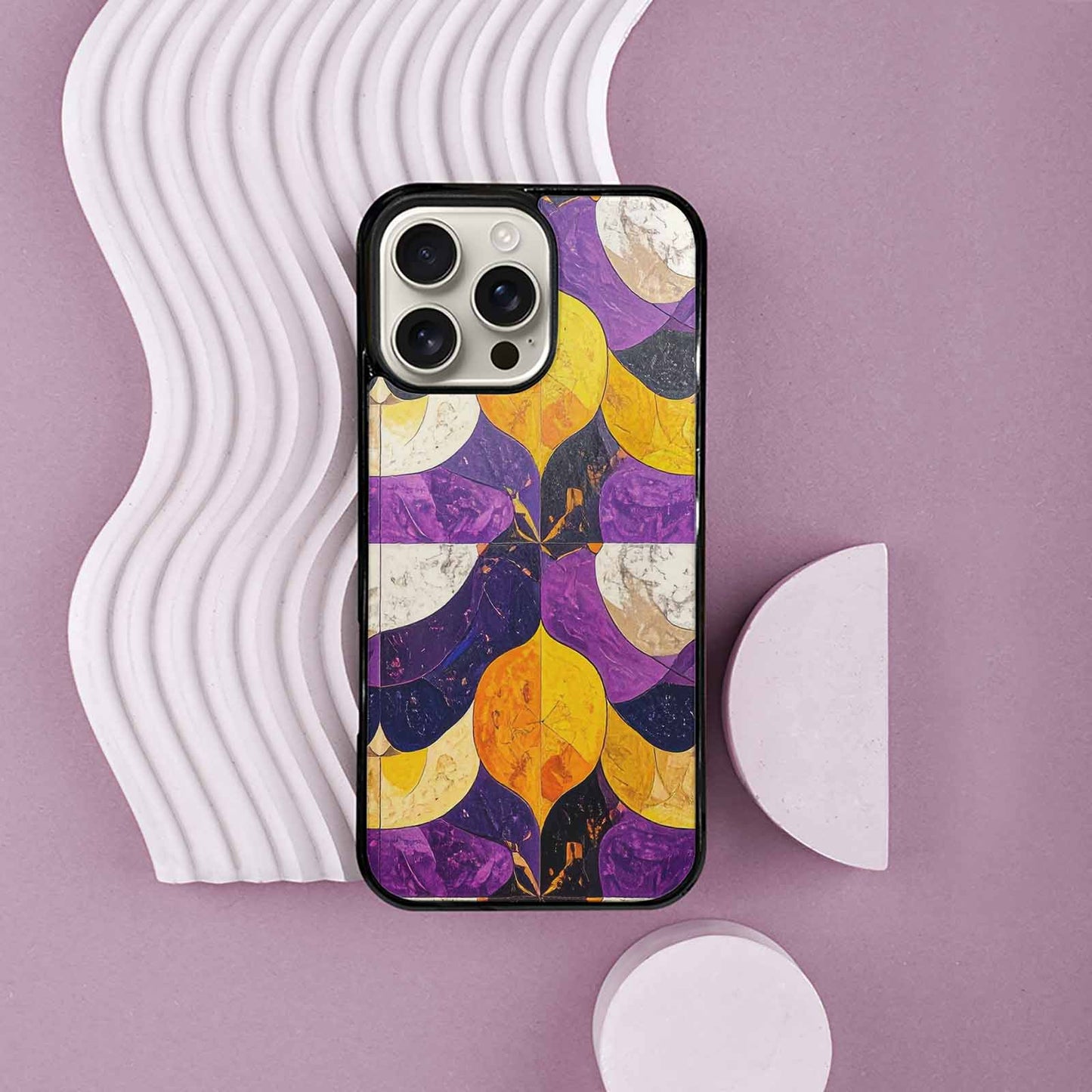 iPhone 16 Pro Max Case — Nonbinary Flag Color Theme Small Rainbow, Custom Printed Phone Case