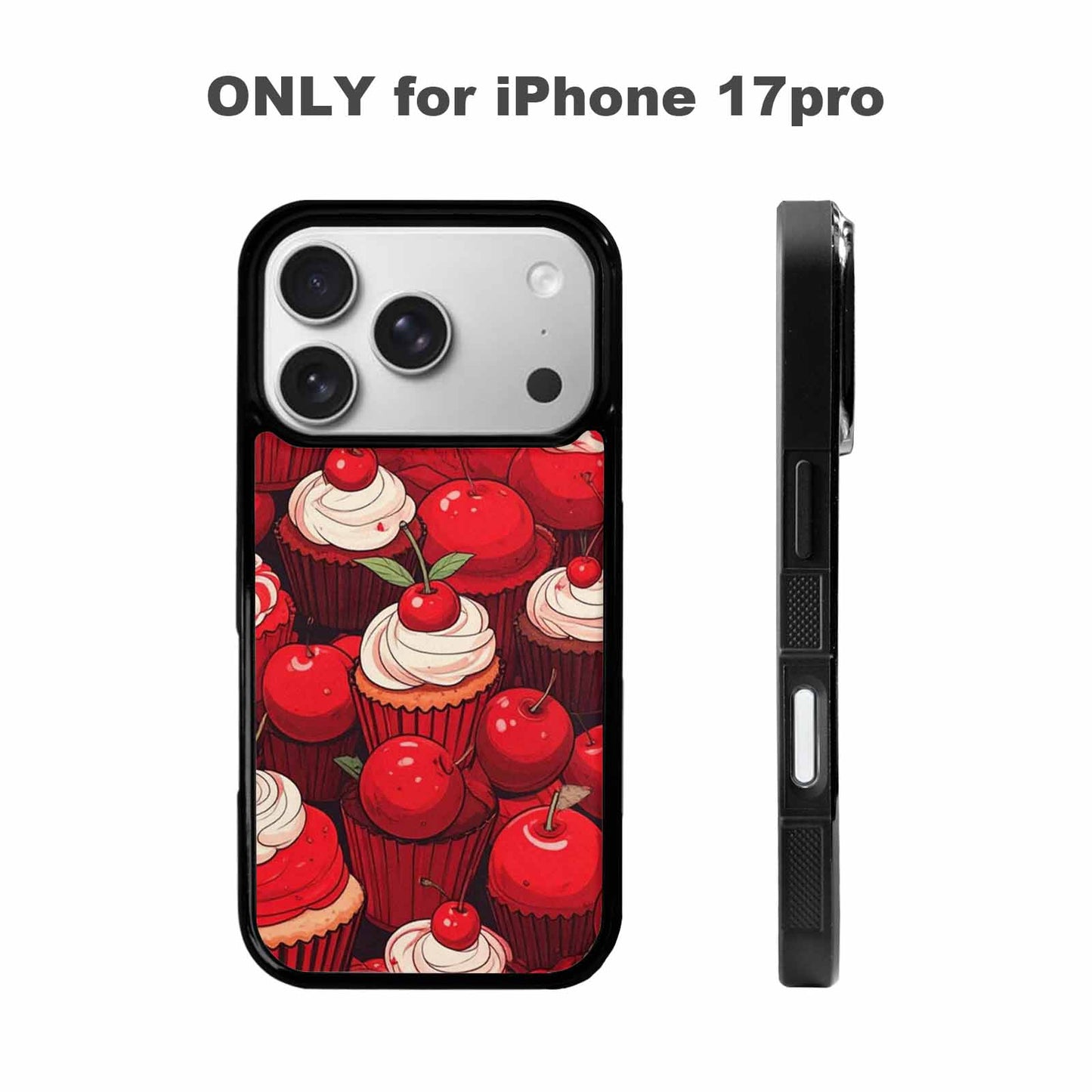 iPhone 17 Pro Case — Retro Cherry Cupcake Retro Vintage, Unique Phone Case Design