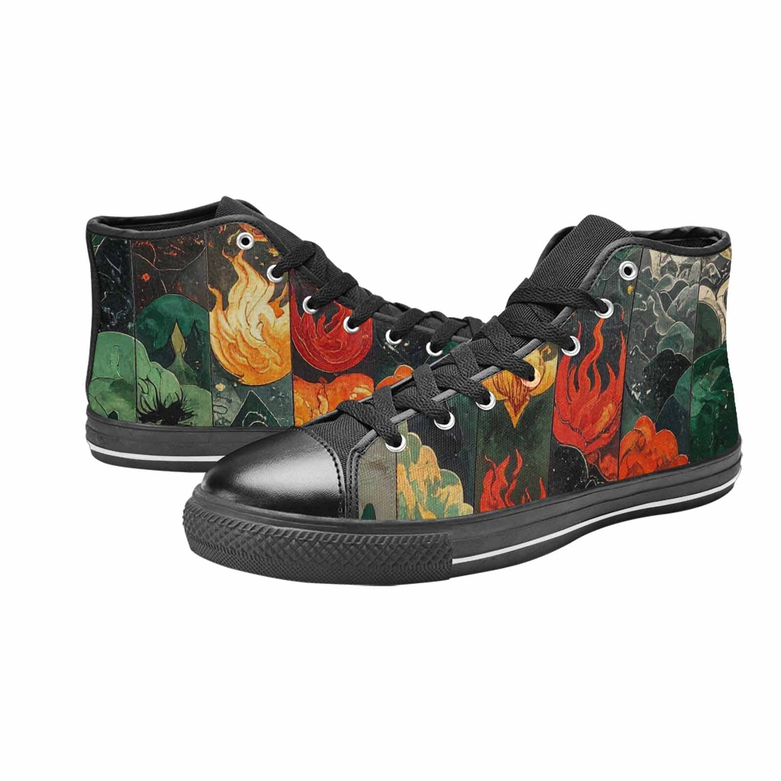 MEN'S Dragon Scale Fantasy High Top Canvas Vibrant Chaos Sneakers