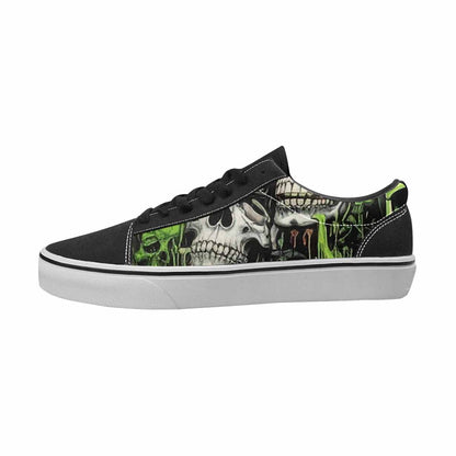 MEN'S Skulls Black & Green Ink Canvas Boutique Dreamcore Custom Kicks