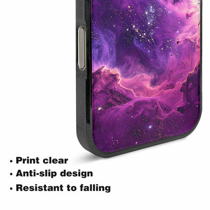 iPhone 16 Pro Case — Purple Color Tones Nebula Texture With, Customized Protective Case