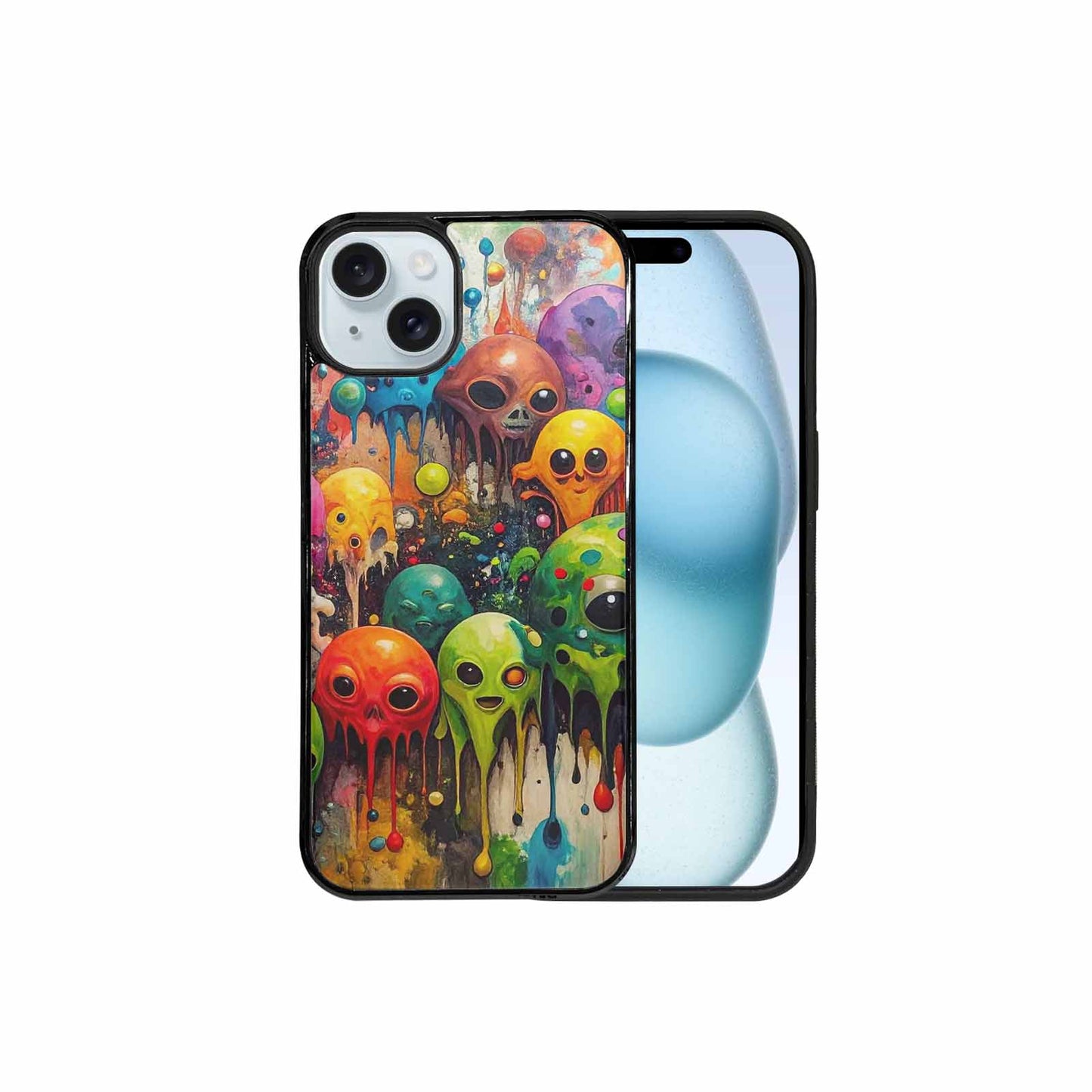 iPhone 15 Plus Case — Aliens Camomelting Aliens Patt Tuu, Original Design Phone Case