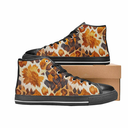 MEN'S Cow Animal Print High Top Canvas Grunge Custom Sneakers