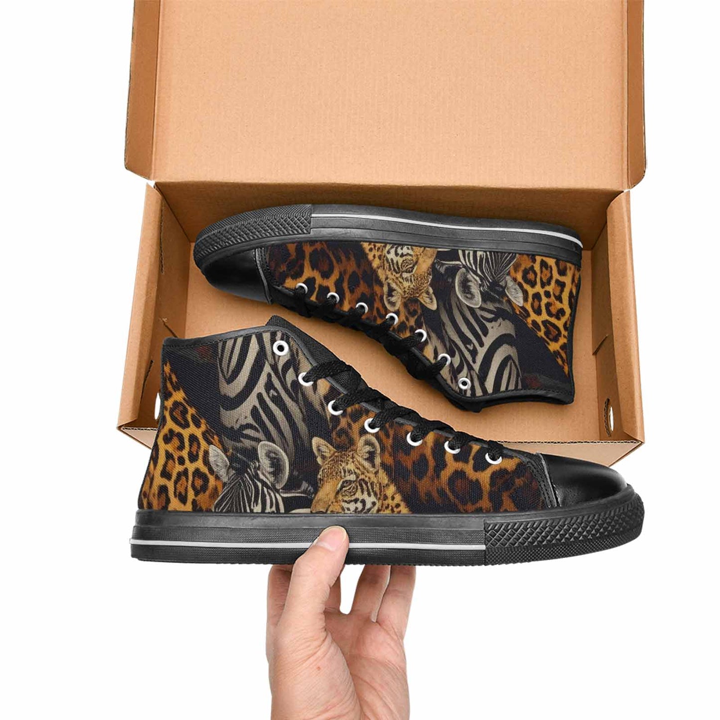 MEN'S Animal Print High Top Canvas Aesthetic Custom Shoes