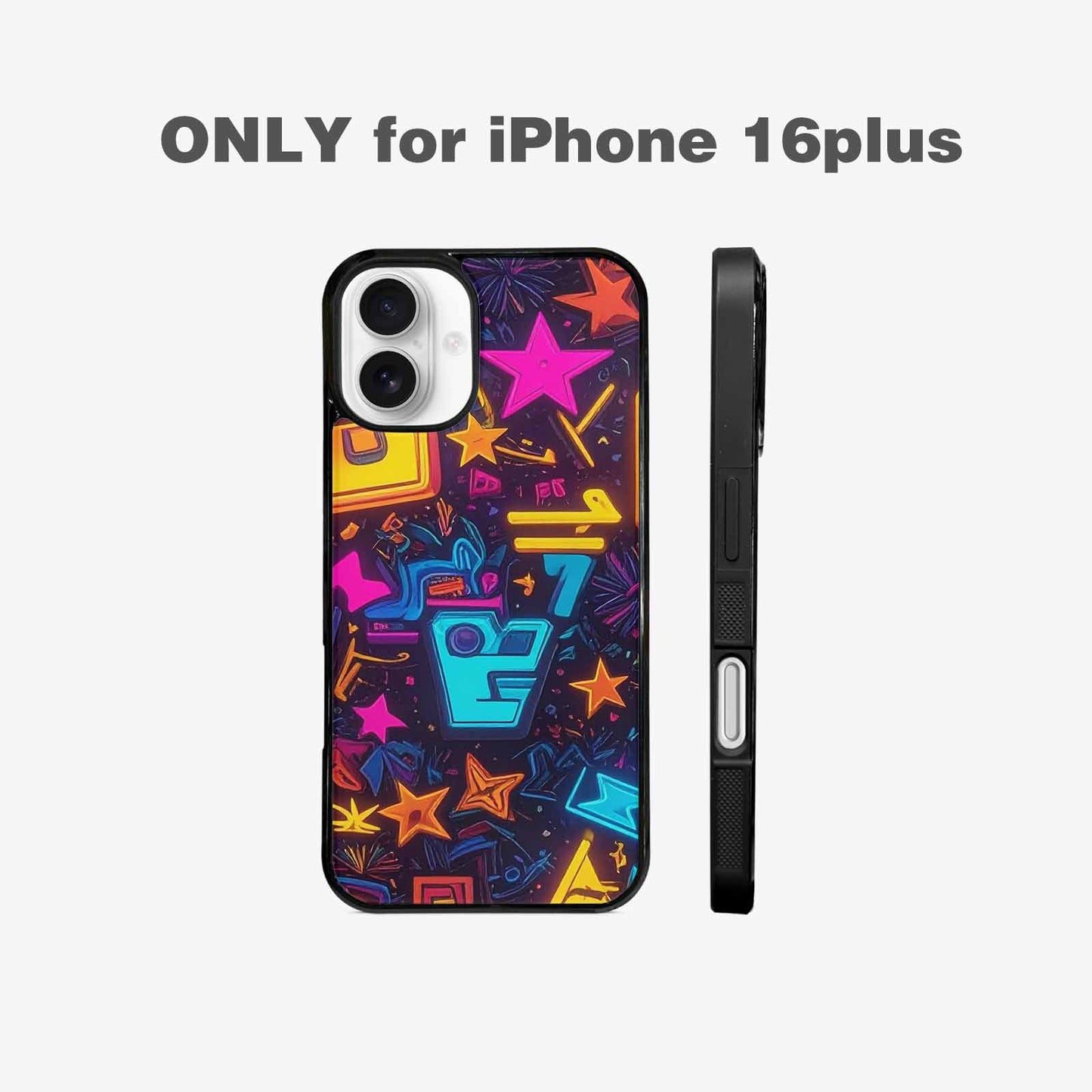 iPhone 16 Plus Case — 80s Retro Motif 80s Retro Motifs, Custom Made Phone Cover