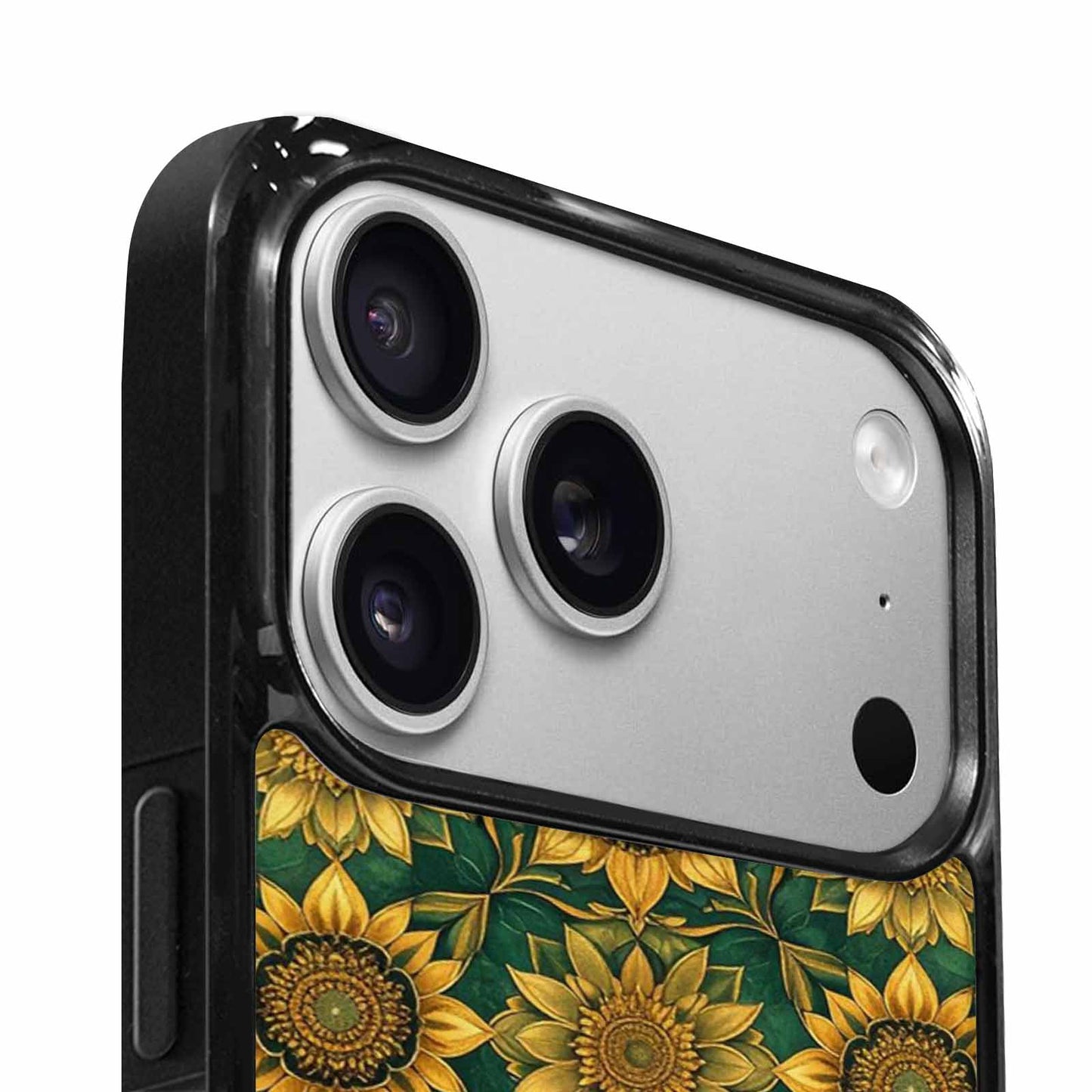 iPhone 17 Pro Case — Sunflower Motifs Arranged In A Floral, Custom Printed Phone Case