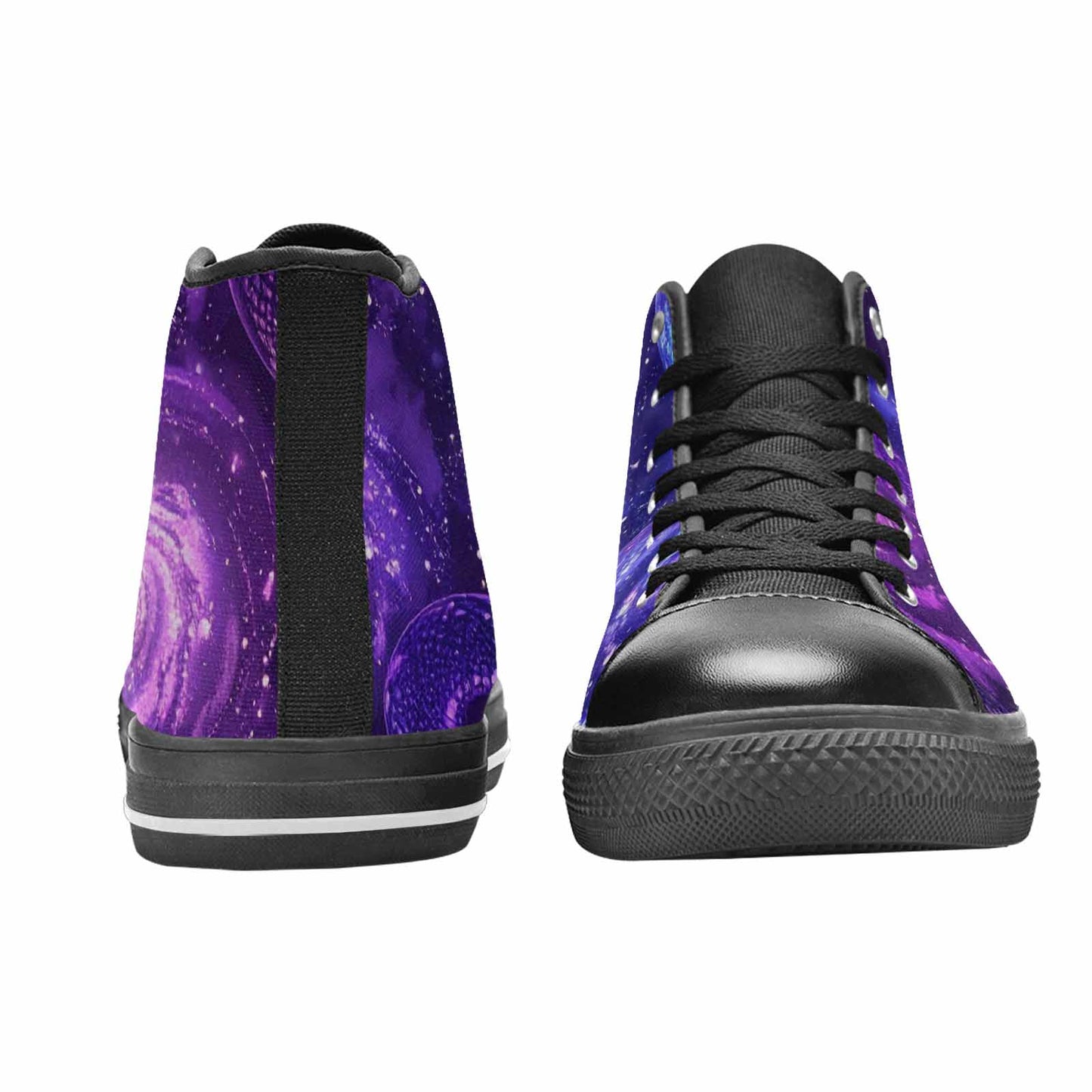 WOMEN'S Galaxy Snake Print High Top Canvas Cottagecore Custom Sneakers