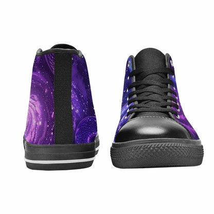 WOMEN'S Galaxy Snake Print High Top Canvas Cottagecore Custom Sneakers