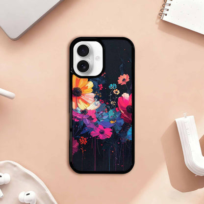 iPhone 17 Case — Shadowy Glitch Floral Pattern Floral, Custom Made Phone Cover