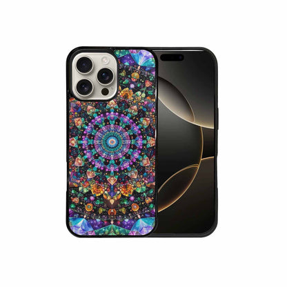 iPhone 16 Pro Max Case — Crystal Mandala Art Seamless Pattern Vibrant, Personalized Phone Case