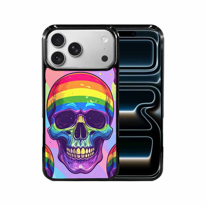 iPhone 17 Pro Max Case — Rainbow Pride Skull Seamless Gothic Skulls, Personalized Phone Case