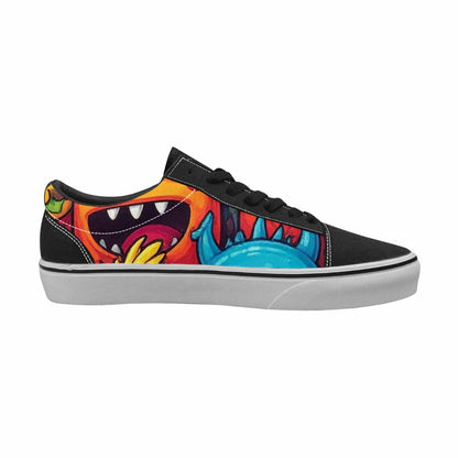 MEN'S Cartoon Monster Character Canvas Lace-Up Vivid Custom Sneakers