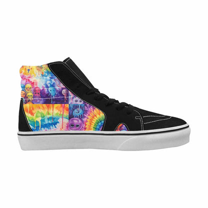 MEN'S Aliens  Tie Dye High Top Canvas Aesthetic Custom Shoes