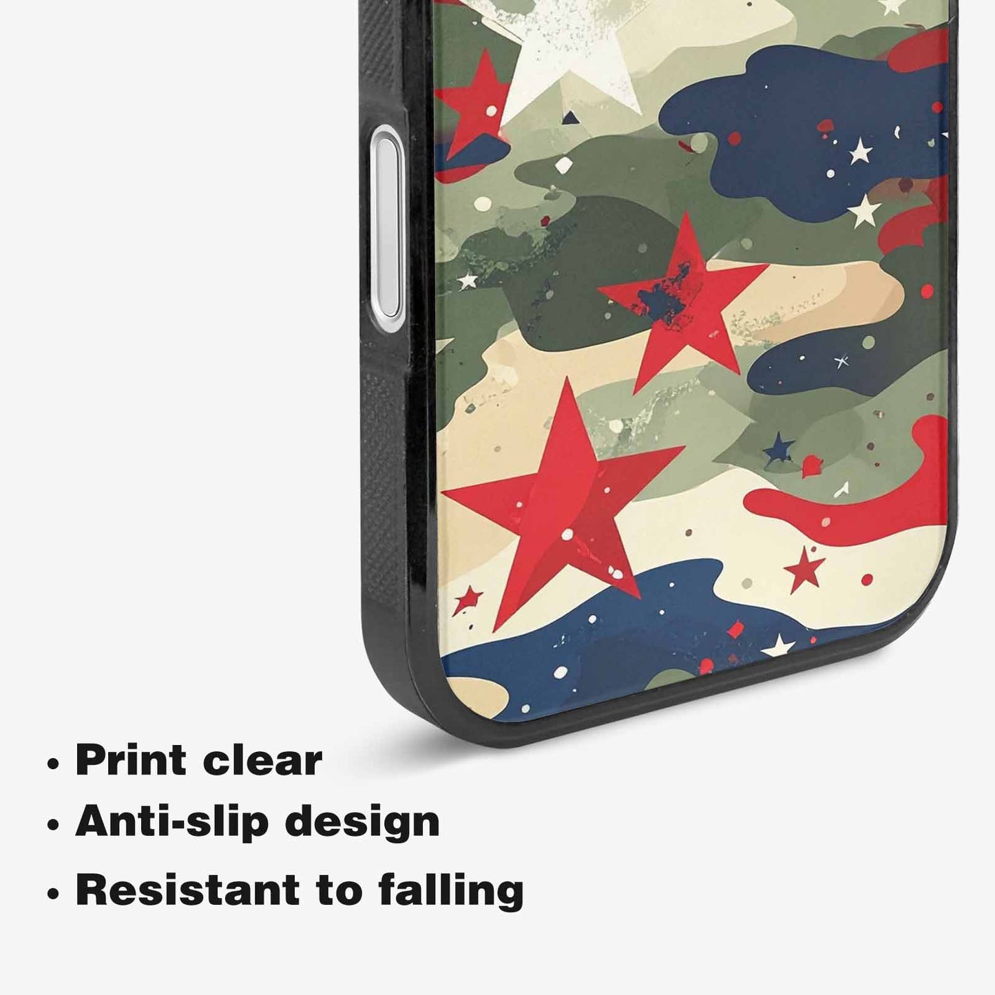 iPhone 16 Case — Military Camo Blotch Texture Blended With, Custom Printed Phone Case